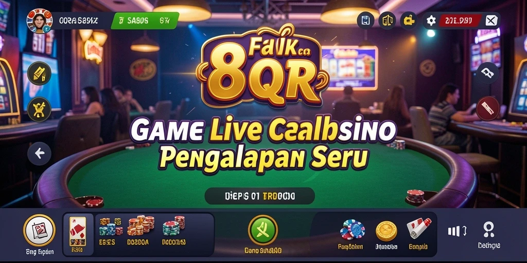 Gambaran permainan langsung di 8QR dengan dealer dan pemain lainnya.