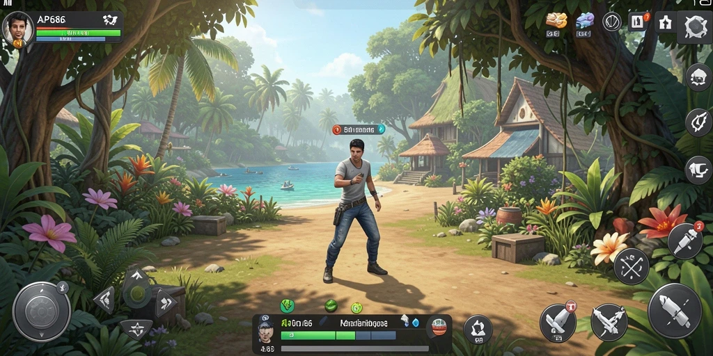 Tampilan gameplay AP686 dengan grafik memukau dan interaksi karakter.