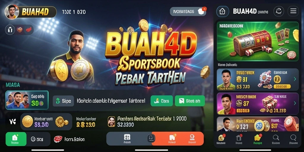 Tampilan antarmuka BUAH4D yang menarik dengan fitur taruhan olahraga.