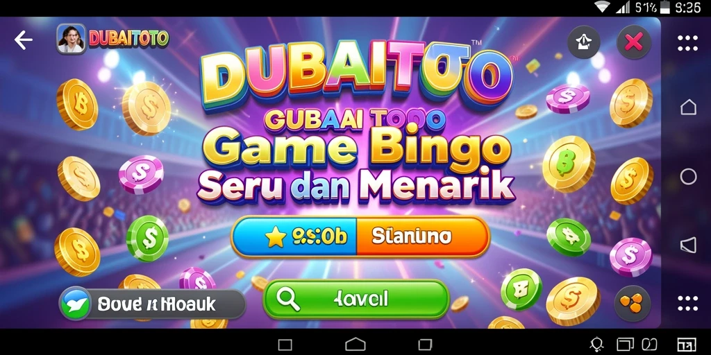 Tampilan screenshot DUBAITOTO dengan gameplay Bingo yang seru.