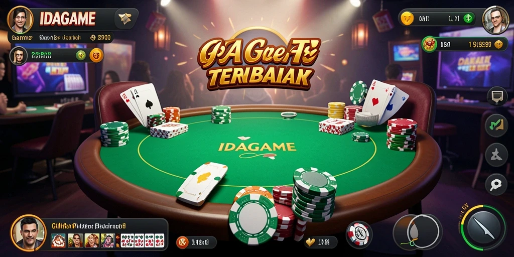 Screenshot gameplay IDAGAME menampilkan aksi poker yang mendebarkan.