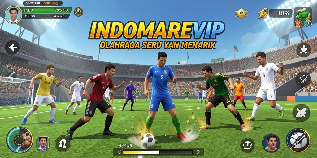 Tampilan menarik gameplay olahraga di INDOMAREVIP