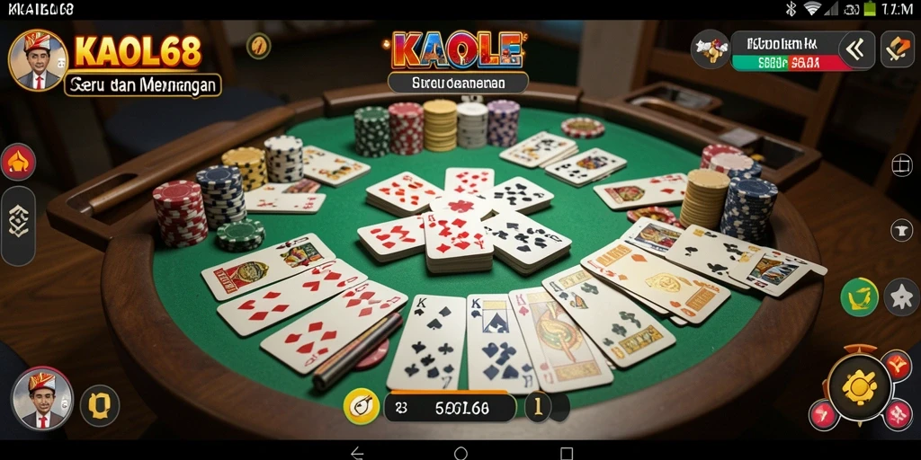 Screenshot gameplay KAOL68 menampilkan aksi seru permainan Gaple.