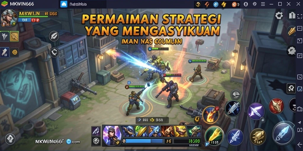 Tampilan gameplay strategis yang menarik dan penuh tantangan.
