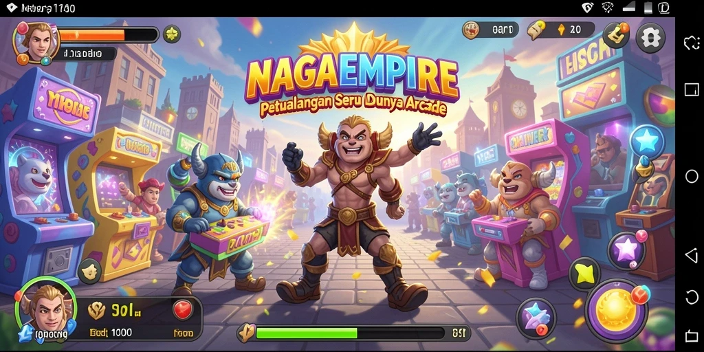 Screenshot gameplay NAGAEMPIRE menampilkan aksi seru di dunia Arcade.